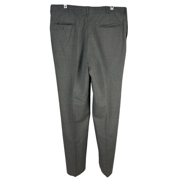 Stafford Comfort Blend Mens Gray Pleated Wool Blend Dress Pants Size 32x30 USA - Picture 2 of 5